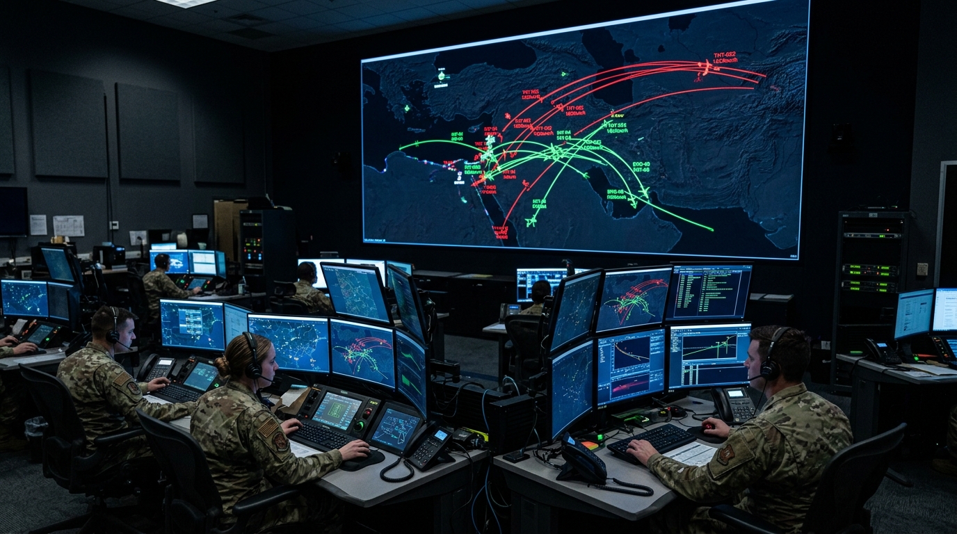 SSME Dome battle management center tracking incoming missile trajectories