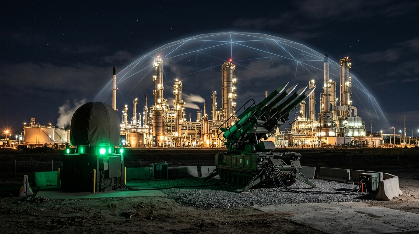 SSME Dome protecting oil refinery critical infrastructure from aerial threats