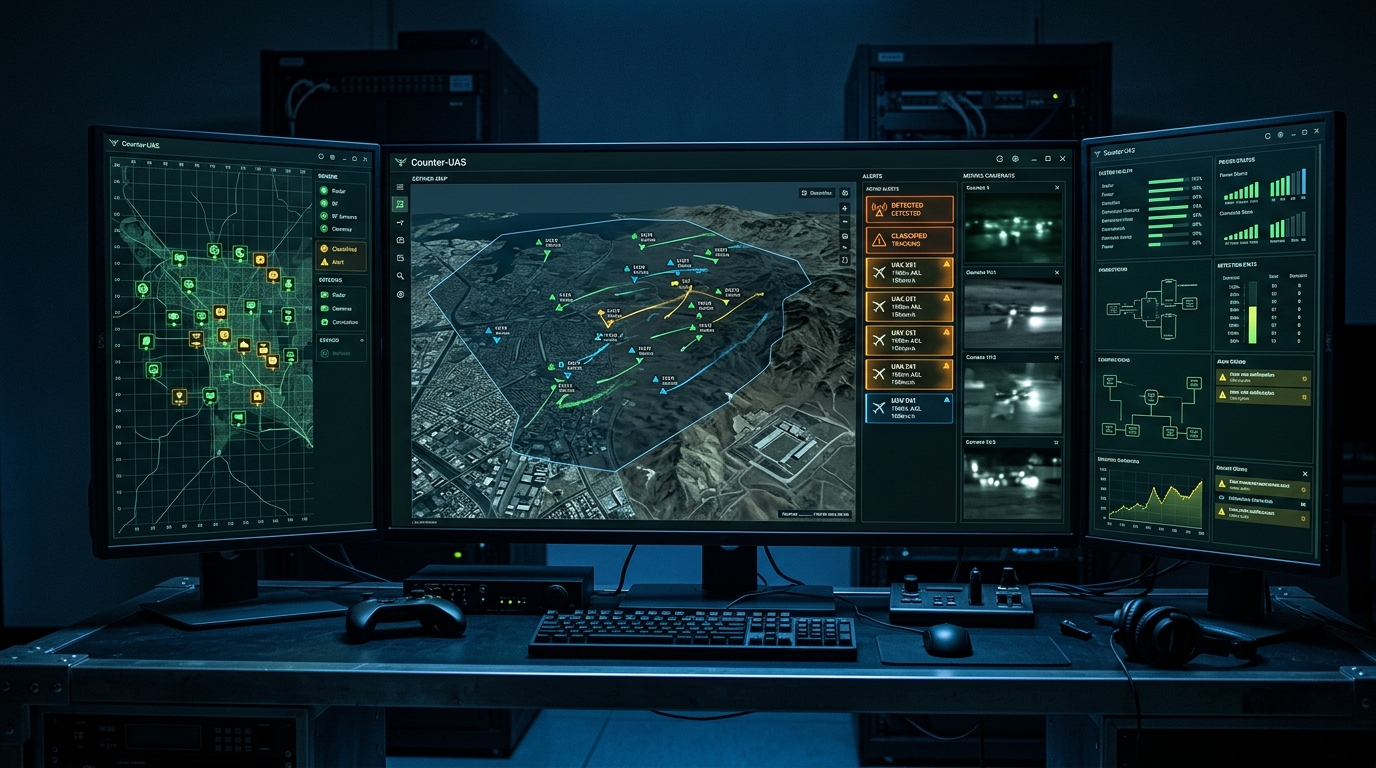 Unified command-and-control platform integrating multi-sensor counter-UAS data for coordinated response